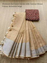 Load image into Gallery viewer, Handloom Pure Linen Sarees