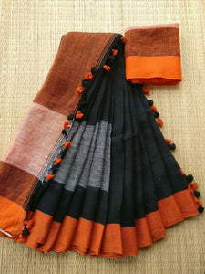 Handloom Pure Linen Sarees