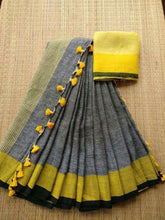 Load image into Gallery viewer, Handloom Pure Linen Sarees