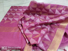 Load image into Gallery viewer, Handloom Pure Silk Linen Sarees