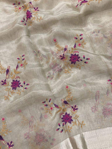 Pure Tissue Linen Sarees