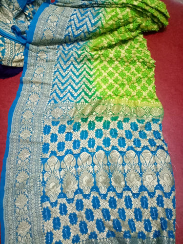 Banarasi Pure Handloom Bandhani Silk Saree