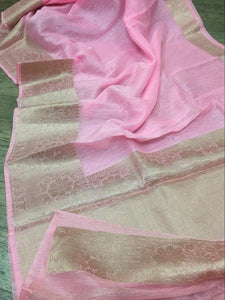 Banarasi Handloom Linen Silk Sarees