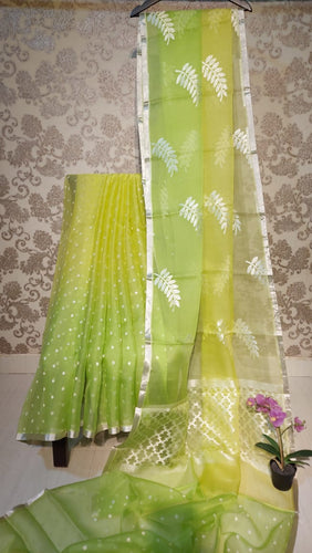 Beautiful Banarasi Kora Organza Double Shade Sarees