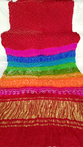 Pure Gajji Silk Bandhani Sarees with Multicolour Tissue Pallu.