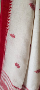 Exclusive Premium Organic Pure Linen by Linen (140c) Hand Woven Jamdani Saree