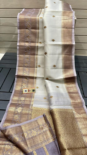 Exclusive Pure Banaras Handloom
Pure Kora Silk Kanchi Border Saree