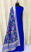 Load image into Gallery viewer, Beautiful Banarasi Silk Suits with Multicolour Woven Duppatta