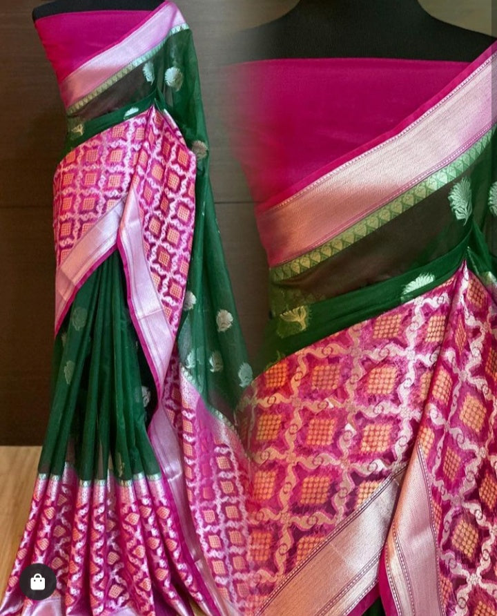 Banarasi Kora Organza Saree – Chickpet Sarees