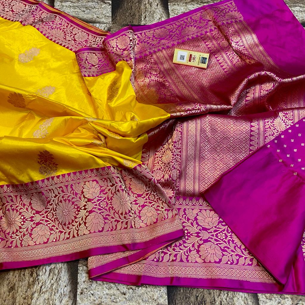 Beautiful Banarasi Handloom Pure Katan Silk  Saree
