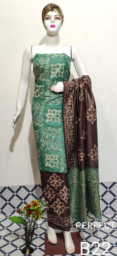 Pure Handloom Khadi Cotton Batik Print Suit