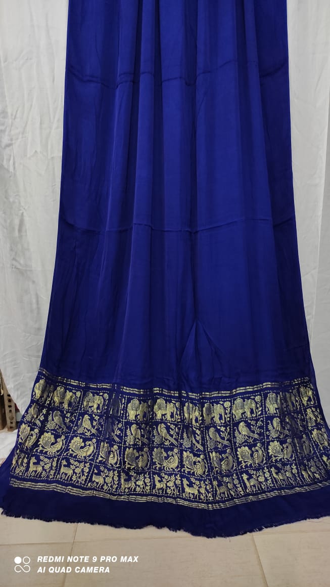 Exclusive Pure Plain Modal Silk Saree with Nakshi Pallu – ethnicstree