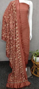 Pure Handloom Katan Staple Embroidered Suits