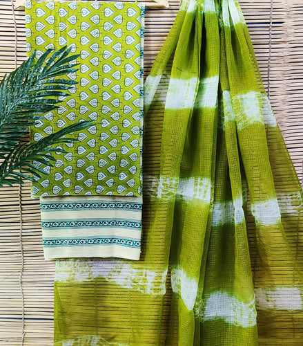 Pure Cotton Hand Block Printed Suit with Kota Doria Duppata