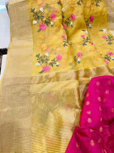Beautiful Banarasi Organza Embroidered Sarees