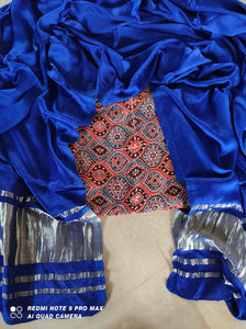 Beautiful Ajrakh Hand Block Print Modal Silk Suit