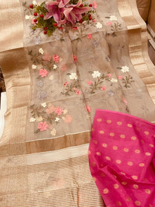 Beautiful Banarasi Organza Embroidered Sarees