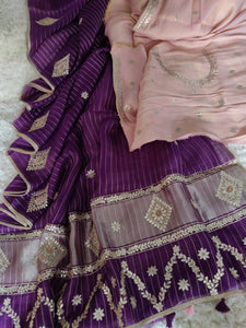 Designer Pure Organza Designer Hand Embroidered Sarees