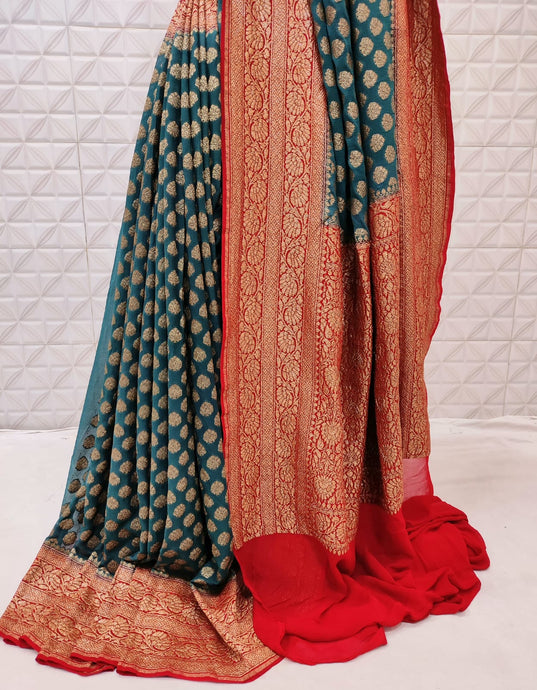 Beautiful Banarasi Pure Georgette Handloom Saree