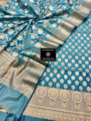 Beautiful Banarasi Cotton Silk Zari Weaving Suit