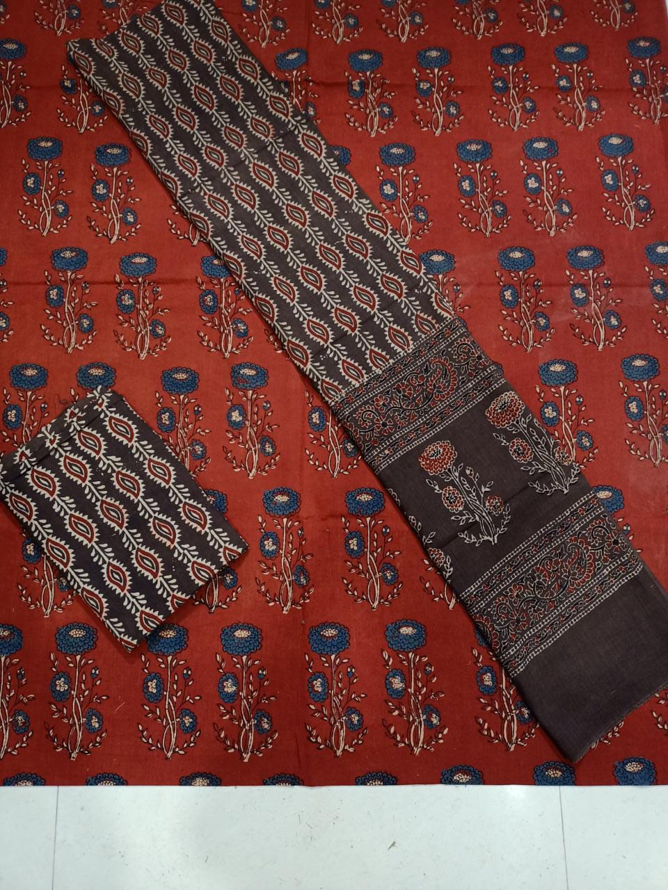 Ajrakh Hand Block Printed Cotton Suits