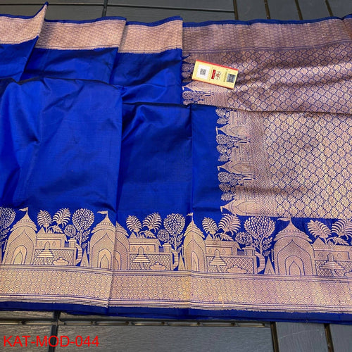 Banarasi Handloom Pure Katan Silk Kadyal Hand Weaved Sarees
