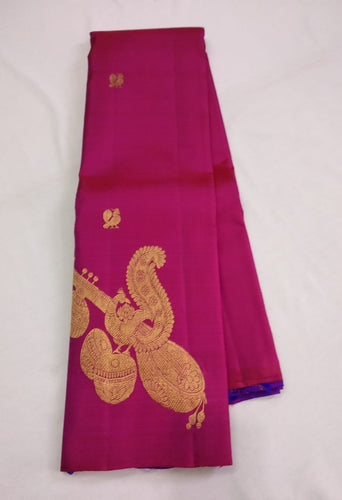 Two Gram Gold Zari Weaving Pure Handloom Silk Sarees