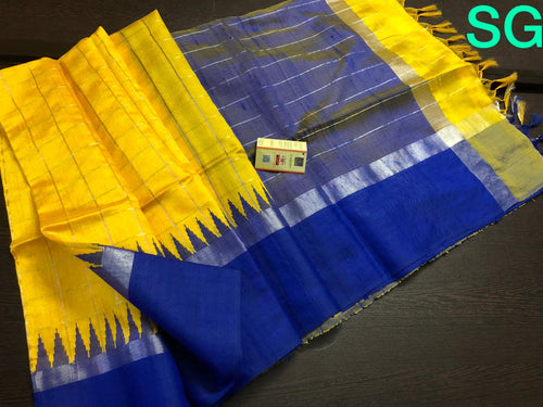 Exclusive Pure Raw Silk Checks saree