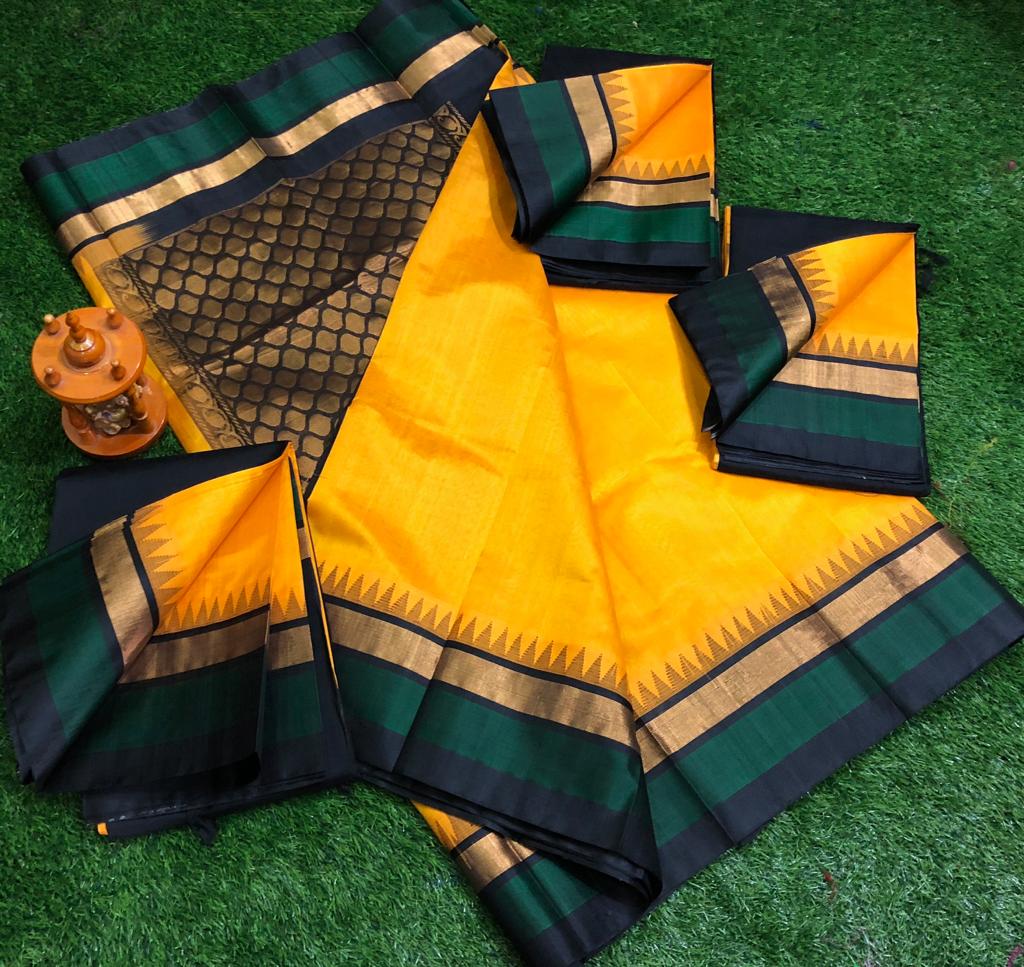 Kuppadam Silk Temple Border Saree