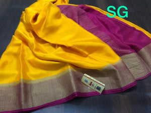Pure Mysore Silk Wrinkled Crepe Silk Sarees