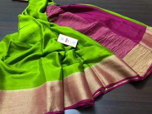 Pure Mysore Silk Wrinkled Crepe Silk Sarees