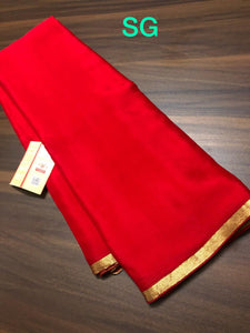 Exclusive Pure Mysore Silk Crepe Saree