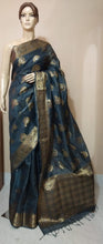 Load image into Gallery viewer, Linen Jamdani Banarasi Saree