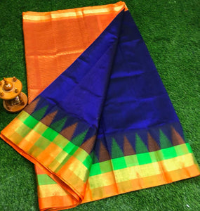 Kuppadam Silk Temple Border Saree